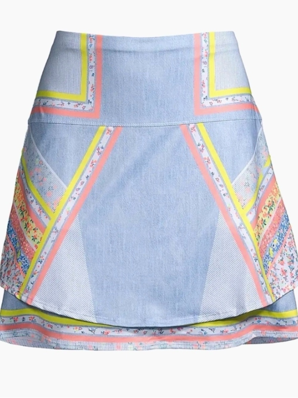 Lucky in Love Chambray Blossom Layered Skort Size XS